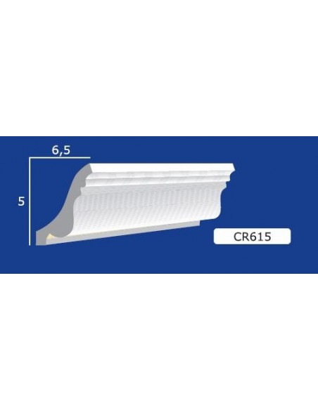 CORNICE DA PARETE PER INTERNI  IN GESSO CERAMICO VERNICIABILE  ART.615 ASTA DA 1,5 MT