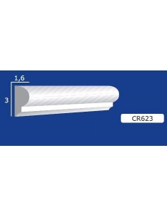 BILDERRAHMEN VON DER WAND FÜR INNEN GIPS-KERAMIK LACKIERBAR ART. 623 STANGE VON 1,5 M