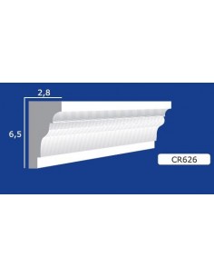 CORNICE DA PARETE PER INTERNI  IN GESSO CERAMICO VERNICIABILE  ART. 626 ASTA DA 1,5 MT