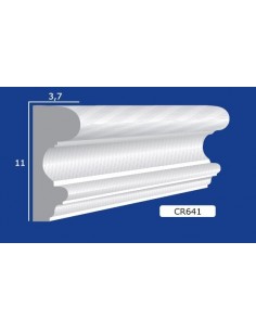 CORNICE DA PARETE PER INTERNI  IN GESSO CERAMICO VERNICIABILE  ART. 641 ASTA DA 1,5 MT