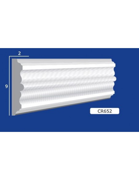 CORNICE DA PARETE PER INTERNI  IN GESSO CERAMICO VERNICIABILE  ART.652 ASTA DA 1,5 MT