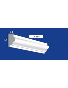CORNICE DA PARETE PER INTERNI  IN GESSO CERAMICO VERNICIABILE  ART. 665 ASTA DA 1,5 MT
