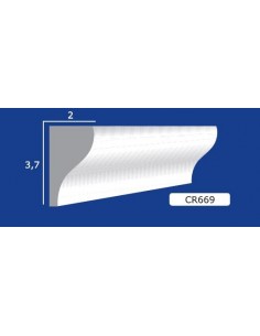 CORNICE DA PARETE PER INTERNI  IN GESSO CERAMICO VERNICIABILE  ART. 669  ASTA DA 1,5 MT