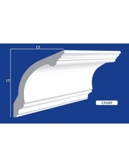 CORNICE DA PARETE PER INTERNI  IN GESSO CERAMICO VERNICIABILE  ART.689 ASTA DA 1,5 MT