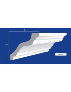FRAME WALL FOR INTERIOR PLASTER CERAMIC PAINTABLE ART. 691 ROD 1.5 MT