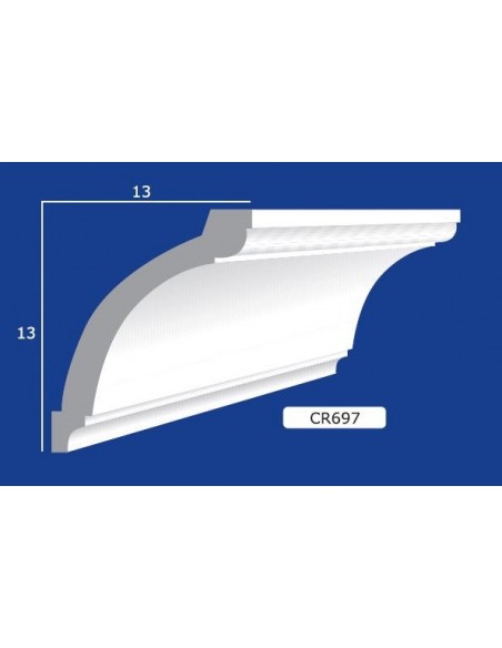 CORNICE DA PARETE PER INTERNI  IN GESSO CERAMICO VERNICIABILE  ART. 697 ASTA DA 1,5 MT