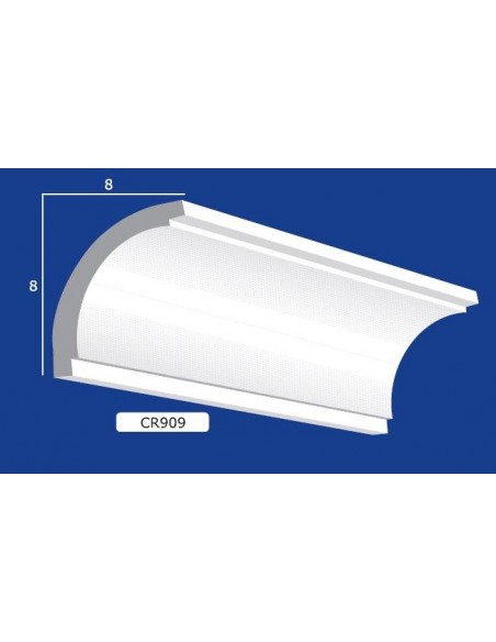 CORNICE DA PARETE PER INTERNI  IN GESSO CERAMICO VERNICIABILE  ART. 909 ASTA DA 1,5  MT