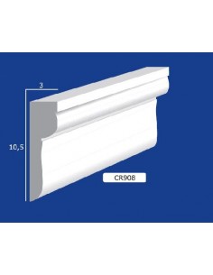 CORNICE DA PARETE PER INTERNI  IN GESSO CERAMICO VERNICIABILE  ART. 908 ASTA DA 1,5  MT