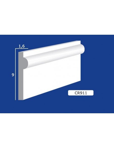 CORNICE DA PARETE PER INTERNI  IN GESSO CERAMICO VERNICIABILE  ART. 911 ASTA DA 1,5  MT