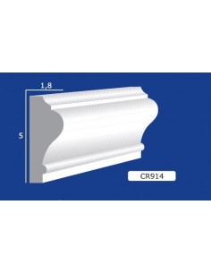 CORNICE DA PARETE PER INTERNI  IN GESSO CERAMICO VERNICIABILE  ART. 914 ASTA DA 1,5  MT
