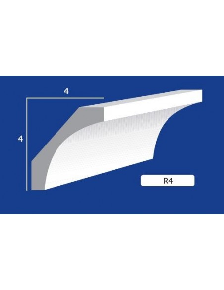 CORNICE DA PARETE PER INTERNI  IN GESSO CERAMICO VERNICIABILE  ART.R4 ASTA DA 1,5  MT