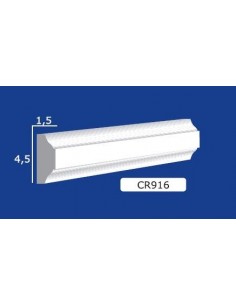 CORNICE DA PARETE PER INTERNI  IN GESSO CERAMICO VERNICIABILE  ART. 916 ASTA DA 1,5 MT