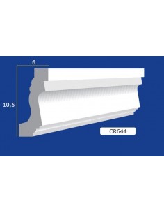 CORNICE DA PARETE PER INTERNI  IN GESSO CERAMICO VERNICIABILE  ART.644 ASTA DA 1,5 MT