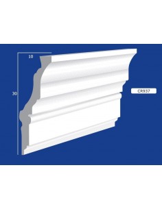 CORNICE DA PARETE PER INTERNI  IN GESSO CERAMICO VERNICIABILE  ART.937 ASTA DA 1,5 MT