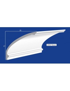 CORNICE DA PARETE PER INTERNI  IN GESSO CERAMICO VERNICIABILE  ART. 957 lineare ASTA DA 1,5 MT