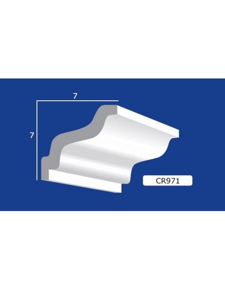 CORNICE DA PARETE PER INTERNI  IN GESSO CERAMICO VERNICIABILE  ART. 971 ASTA DA 1,5 MT
