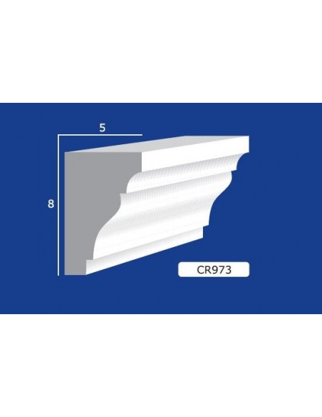 CORNICE DA PARETE PER INTERNI  IN GESSO CERAMICO VERNICIABILE  ART. 973 ASTA DA 1,5 MT