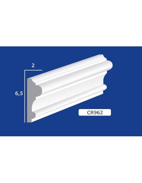 CORNICE DA PARETE PER INTERNI  IN GESSO CERAMICO VERNICIABILE  ART. 962 ASTA DA 1,5 MT