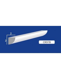CORNICE DA PARETE PER INTERNI  IN GESSO CERAMICO VERNICIABILE  ART.978 ASTA DA 1,5 MT