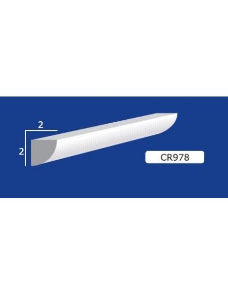 CORNICE DA PARETE PER INTERNI  IN GESSO CERAMICO VERNICIABILE  ART.978 ASTA DA 1,5 MT