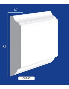 CORNICE DA PARETE PER INTERNI  IN GESSO CERAMICO VERNICIABILE  993 ASTA DA 1,5 MT