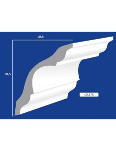 CORNICE DA PARETE PER INTERNI  IN GESSO CERAMICO VERNICIABILE  275 ASTA DA 1,5 MT