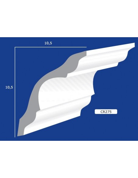 CORNICE DA PARETE PER INTERNI  IN GESSO CERAMICO VERNICIABILE  275 ASTA DA 1,5 MT
