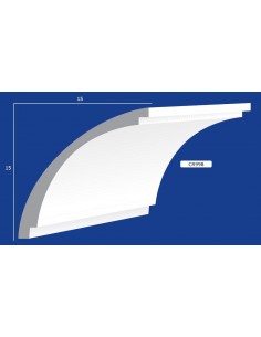 CORNICE DA PARETE PER INTERNI  IN GESSO CERAMICO VERNICIABILE  998 ASTA DA 1,5 MT