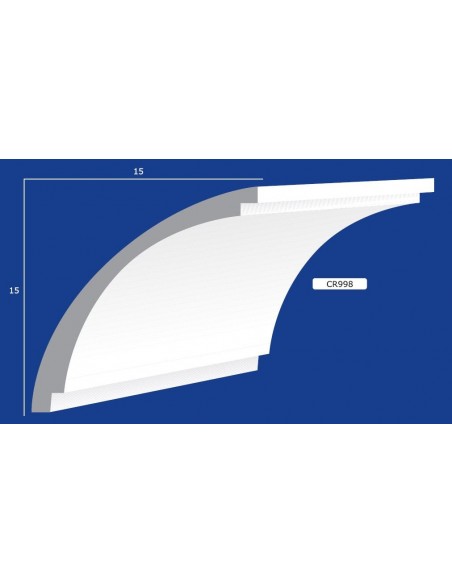 CORNICE DA PARETE PER INTERNI  IN GESSO CERAMICO VERNICIABILE  998 ASTA DA 1,5 MT