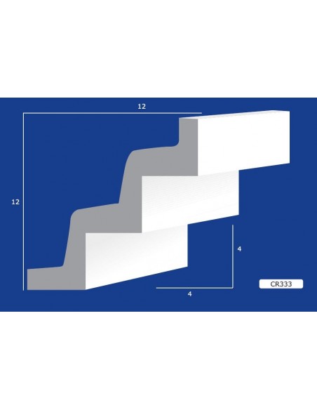 CORNICE DA PARETE PER INTERNI  IN GESSO CERAMICO VERNICIABILE  333 ASTA DA 1,5 MT