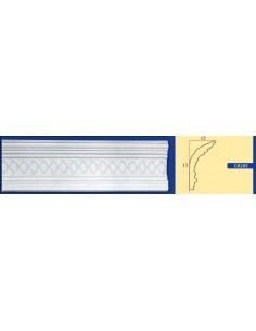CORNICE DA PARETE PER INTERNI  IN GESSO CERAMICO VERNICIABILE  205 ASTA DA 1,5 MT 2