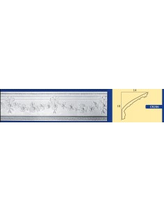 CORNICE DA PARETE PER INTERNI  IN GESSO CERAMICO VERNICIABILE  206 ASTA DA 1,5 MT