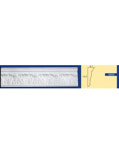 CORNICE DA PARETE PER INTERNI  IN GESSO CERAMICO VERNICIABILE  207 ASTA DA 1,5 MT 2