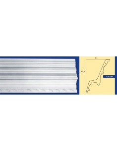 CORNICE DA PARETE PER INTERNI  IN GESSO CERAMICO VERNICIABILE 209 ASTA DA 1,5 MT