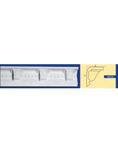 CORNICE DA PARETE PER INTERNI  IN GESSO CERAMICO VERNICIABILE 210 ASTA DA 1,5 MT 2
