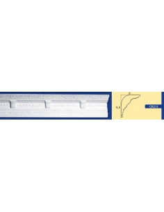 CORNICE DA PARETE PER INTERNI  IN GESSO CERAMICO VERNICIABILE 211 ASTA DA 1,5 MT 2