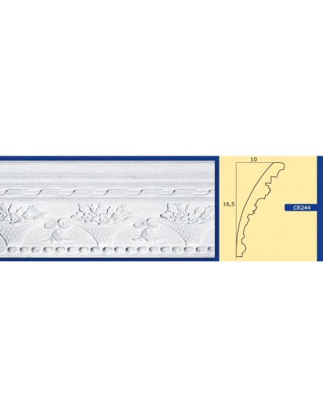 FRAME WALL FOR INTERIOR PLASTER CERAMIC PAINTABLE ART. 244 ROD 1.5 MT