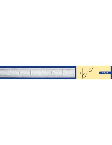 CORNICE DA PARETE PER INTERNI  IN GESSO CERAMICO VERNICIABILE  ART.248 ASTA DA 1,5 MT