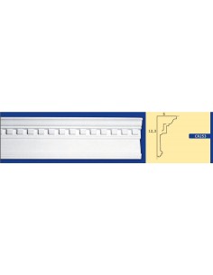 CORNICE DA PARETE PER INTERNI  IN GESSO CERAMICO VERNICIABILE  ART.253 ASTA DA 1,5 MT 2