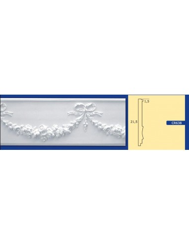 FRAME WALL FOR INTERIOR PLASTER CERAMIC PAINTABLE ART. 638 ROD 1.5 MT