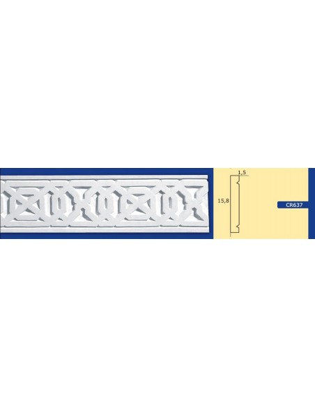 BILDERRAHMEN VON DER WAND FÜR INNEN GIPS-KERAMIK LACKIERBAR ART. 637 STANGE VON 1,5 M