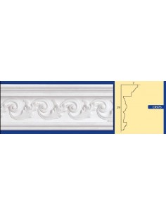 CORNICE DA PARETE PER INTERNI  IN GESSO CERAMICO VERNICIABILE  ART. 975 ASTA DA 1,5 MT 2
