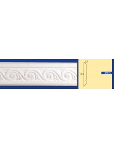 CORNICE DA PARETE PER INTERNI  IN GESSO CERAMICO VERNICIABILE  ART. 976 ASTA DA 1,5 MT 2