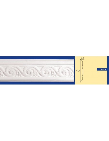 BILDERRAHMEN VON DER WAND FÜR INNEN GIPS-KERAMIK LACKIERBAR ART. 976 STANGE VON 1,5 M