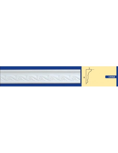 FRAME WALL FOR INTERIOR PLASTER CERAMIC PAINTABLE ART. 968 ROD 1.5 MT