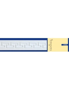 CORNICE DA PARETE PER INTERNI  IN GESSO CERAMICO VERNICIABILE  ART.966 ASTA DA 1,5 MT 2