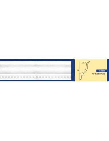 CORNICE DA PARETE PER INTERNI  IN GESSO CERAMICO VERNICIABILE  ART. 645 ASTA DA 1,5 MT