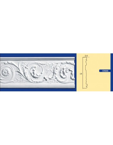 FRAME WALL FOR INTERIOR PLASTER CERAMIC PAINTABLE ART. 666 ROD 1.5 MT