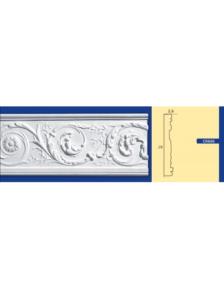 MARCO DE LA PARED DE YESO INTERIORES DE CERÁMICA PARA PINTAR EL ART. 666 VARILLA DE 1,5 MT