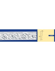 CORNICE DA PARETE PER INTERNI  IN GESSO CERAMICO VERNICIABILE  ART. 676  ASTA DA 1,5 MT 2